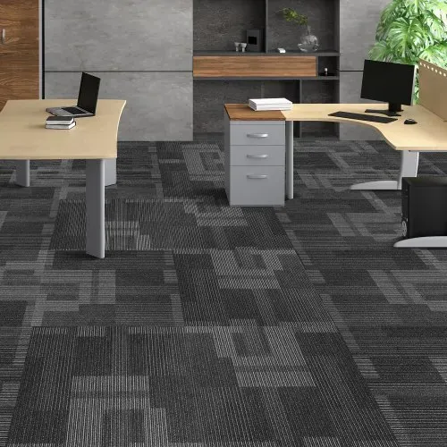 VEVOR Teppichfliesen, 610 x 610 mm, Teppichboden mit angebrachter Polsterung, weich gepolsterte Teppichfliesen, einfache DIY-Installation für Schlafzimmer und Wohnzimmer (24 Stk., gemischtes Grau) – Bild 7