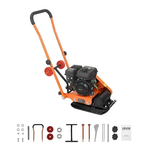 VEVOR Benzin Rüttelplatte, 2 PS (79 CC) Motor, 5250 U/min Vibrationsstampfer, Verdichter 8 kN Verdichtungsdruck, 410x315 mm Platte, Handgeführte Rütteler für Pflasterarbeiten, Asphalt & Fundamente – Bild 8
