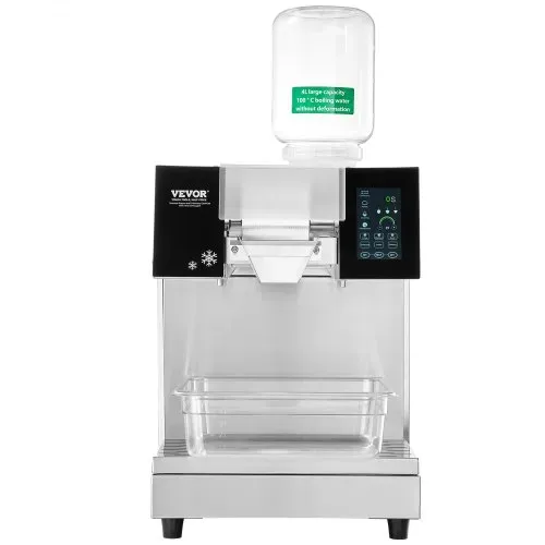 VEVOR Kommerzielle Schneeflocken-Eismaschine Schneeeisbereiter, 180 kg/24 h Schneeflocken-Eismaschine, Edelstahl-Eisrasierer, elektrischer Schneekegel-Maker mit Flüssigkeitskühlsystem & Touch-LCD – Bild 8