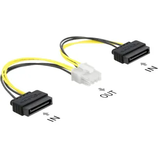 Stromkabel 2 x SATA 15 Pin Stecker zu 8 Pin EPS, Stromversorgung Stromkabel 2 x SATA 15 Pin Stecker zu 8 Pin EPS, Stromversorgung