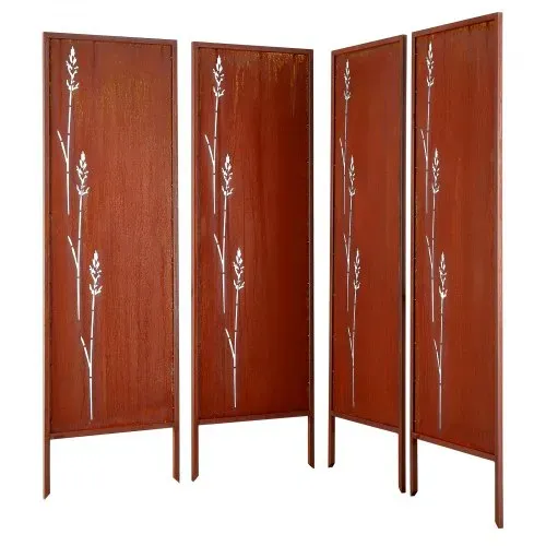 VEVOR Paravent 50x160 cm 4er-Pack, Raumteiler, Trennwand mit Erdspießen & Kohlenstoffstahlplatte, Sichtschutz, Raumtrenner, Dekorative Sichtschutzwand für Garten, Terrasse, Hof, Balkon – Bild 10