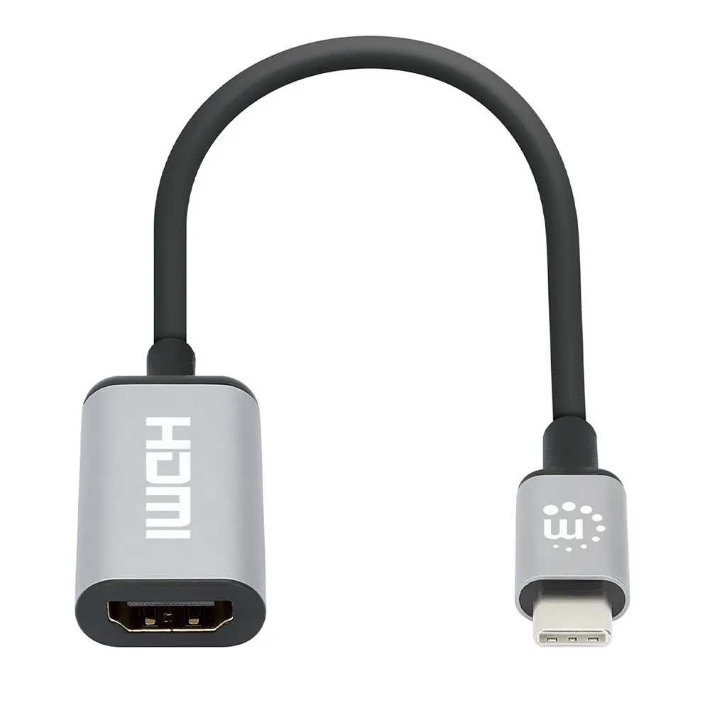 Manhattan 153706 Videokabel-Adapter 0,15 m USB Typ-C HDMI Typ A (Standard) Schwarz, Silber – Bild 2