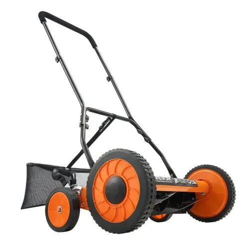 VEVOR Spindelmäher mit 450 mm Schnittbreite, Rasenmäher Schnitthöhe von 35 bis 62 mm, Handmäher mit 5 Klingen und Grasfangsack, Ideal für grüne Rasenflächen, Einfahrten, Innenhöfe – Bild 10