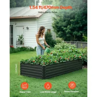 VEVOR Hochbeet Metall 2032x1016x470 mm, Pflanzbeet, Gemüsebeet, Pflanzkasten mit offenem Boden & abgerundeten Kanten, großes Blumenbeet, Kräuterbeet für Gemüse, Blumen, Kräuter & Sukkulenten VEVOR Hochbeet Metall 2032x1016x470 mm, Pflanzbeet, Gemüsebeet, Pflanzkasten mit offenem Boden & abgerundeten Kanten, großes Blumenbeet, Kräuterbeet für Gemüse, Blumen, Kräuter & Sukkulenten