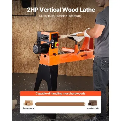 VEVOR Drechselbank, 2 PS, Drechselmaschine mit variabler Drehzahl von 0 bis 3200 U/min, Drehtischmaschine 457×1020 mm Werkbank, Drehbank, für mittlere bis große Holzbearbeitungsprojekte VEVOR Drechselbank, 2 PS, Drechselmaschine mit variabler Drehzahl von 0 bis 3200 U/min, Drehtischmaschine 457×1020 mm Werkbank, Drehbank, für mittlere bis große Holzbearbeitungsprojekte