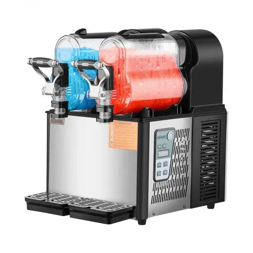VEVOR kommerzielle Slusheis Maschine 3 L x 2 Doppeltank-Maschine für gefrorene Getränke, 24 Tassen Edelstahl Slush-Eis-Maschine Softeis Maker für Partys Restaurants Cafés Barsn Schwarz – Bild 9