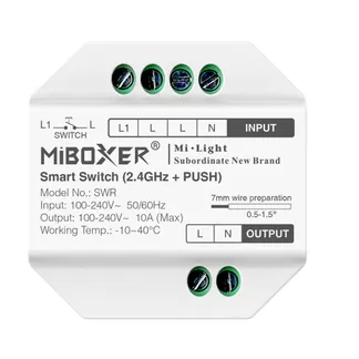 MiBoxer SWR Smart Switch 2,4G + Push – Funk-Schaltermodul (Tuya kompatibel) MiBoxer SWR Smart Switch 2,4G + Push – Funk-Schaltermodul (Tuya kompatibel)