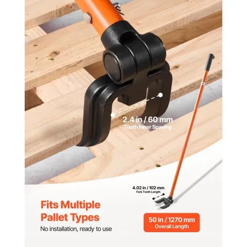 VEVOR Plattenheber, 907 kg Tragkraft, 1270 mm Gesamtlänge, mit Handschuhen & Nagelzieher, schwere Paletten-Buster für Aufhebeln von Bodenbelägen, Rahmen, Dächern, Verkleidungen & Gipskartonplatten – Bild 3
