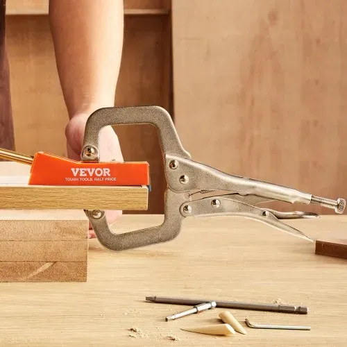 VEVOR 50 tlg. Pocket Hole Jig Kit Doppeltaschenloch mit Vierkantantriebsbit & C-Klemmen, Dübelhilfe Bohrlehre zum Bohren von Taschenlöchern und Schräglöchern, Bohrhilfe für Holzbearbeitung – Bild 7