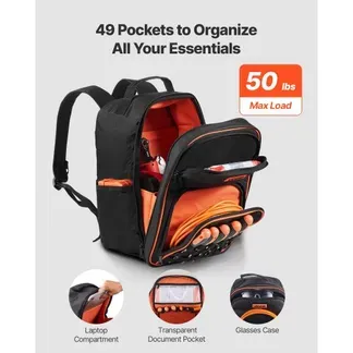 VEVOR Werkzeugrucksack, 49 Taschen, Werkzeug-Aufbewahrungs-Organizer, Backpack mit Laptopfach und verstärktem Stoffboden, Baustellenrucksack, Werkzeugtasche für Elektriker, Handwerker VEVOR Werkzeugrucksack, 49 Taschen, Werkzeug-Aufbewahrungs-Organizer, Backpack mit Laptopfach und verstärktem Stoffboden, Baustellenrucksack, Werkzeugtasche für Elektriker, Handwerker