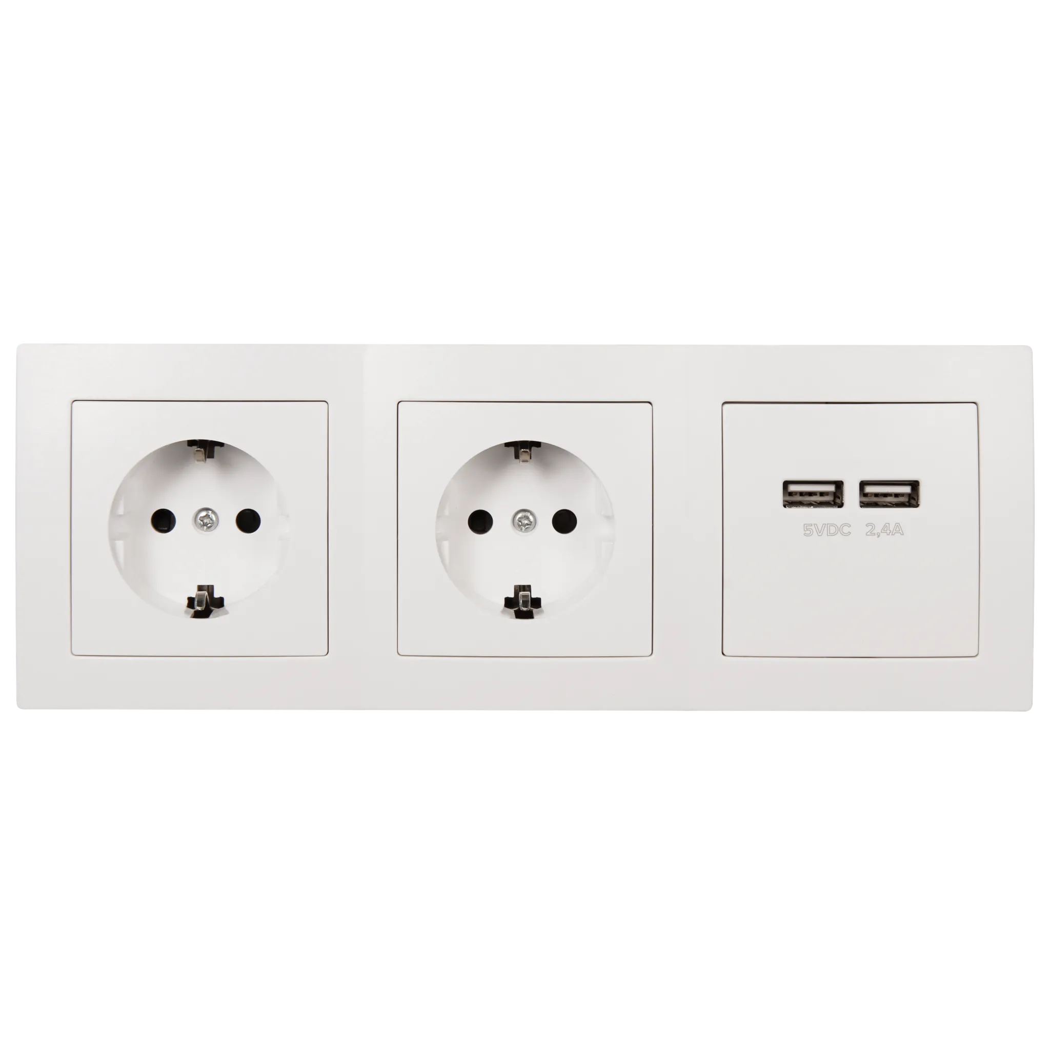 Steckdosenblock McPower ''Flair'' Aufbau, weiß, 2-fach Schutzkontakt + 2x USB – Bild 2