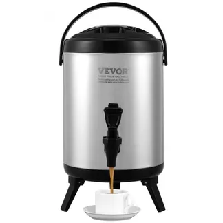 VEVOR Heiß- und Kaltgetränkespender Getränkespender 6 L, Edelstahl Heiß- und Kaltwasserbrunnen Großer Getränkespender mit Zapfen für Kaffee, Kalte Milch, Wasser, Saft usw. Isolierkanne 1-2 Personen VEVOR Heiß- und Kaltgetränkespender Getränkespender 6 L, Edelstahl Heiß- und Kaltwasserbrunnen Großer Getränkespender mit Zapfen für Kaffee, Kalte Milch, Wasser, Saft usw. Isolierkanne 1-2 Personen