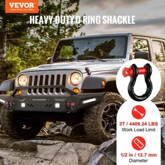 VEVOR 4er-Pack 12,7 mm D-Ring-Schäkel mit 15,875 mm Schraubstift, 8000,0kg Bruchfestigkeit VEVOR 4er-Pack 12,7 mm D-Ring-Schäkel mit 15,875 mm Schraubstift, 8000,0kg Bruchfestigkeit