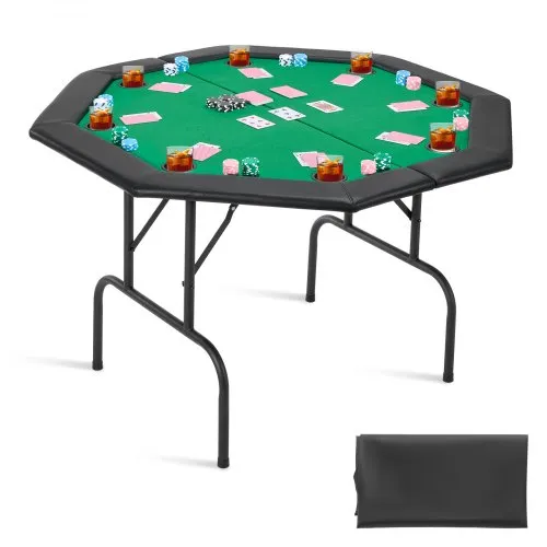 VEVOR klappbarer Pokertisch für 8 Spieler (126 cm) Kasino-Freizeittisch mit gepolsterten Schienen & Getränkehaltern, achteckige tragbare Spieltische mit Filz- und Metallbeinen, Texas Hold’em Poker VEVOR klappbarer Pokertisch für 8 Spieler (126 cm) Kasino-Freizeittisch mit gepolsterten Schienen & Getränkehaltern, achteckige tragbare Spieltische mit Filz- und Metallbeinen, Texas Hold’em Poker