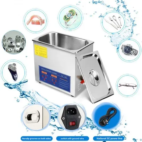VEVOR 15L Ultraschallreinigungsgerät mit Heizung 360W Ultraschallreiniger aus Edelstahl Ultraschallbad Ultraschall Reinigungsgerät für Brillen Schmuck Zahnprothesen Münzen usw. – Bild 8