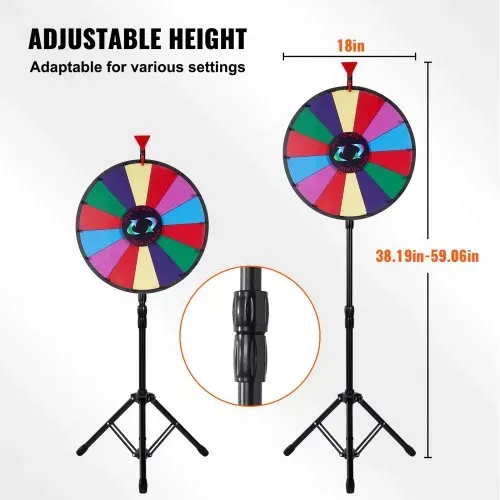 VEVOR 46 cm Glücksrad Spielzeug Farbe Rad Spiele für Lotteriespiele Wortspiele,Glücksrad zum Drehen Acrylplatte mit PVC-Schaum,54 x 54 x 11 cm Preisrad Lucky Wheel mit Stativ – Bild 4