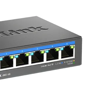 D-Link 5-Port 2.5G Multi-Gigabit Desktop Switch D-Link 5-Port 2.5G Multi-Gigabit Desktop Switch