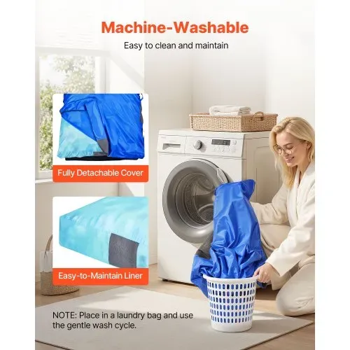 VEVOR Crashpad 150 x 150 cm, Kindermatte mit Schaumstoffblöcken & Waschbarem Bezug, Weiche Schaumstoff-Landezone, Fallschutzmatte, Ausstattung für Sinnesräume zum Springen Entspannen Spielen Blau – Bild 5