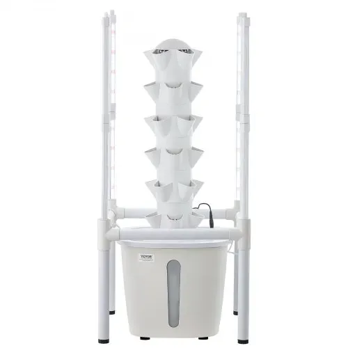 VEVOR Hydroponischer Turm 30 Pods, Hydrotower 6 Ebenen, Hydroponik-Anbausystem-Set mit LED-Pflanzenlampe, App-Steuerung, 20-L-Wassertank & Pumpe, Hydroponic Tower für Kräuter, Obst & Gemüse – Bild 9