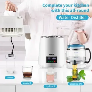 VEVOR 4 L Wasser Destilliergerät 750 W Destillierer Edelstahl Wasserdestilliergerät Reine Wasser Distiller mit Glaskanne, Wasserdestilliergerät 1 L/Std. Doppelte Temperaturanzeige Wasser Distiller VEVOR 4 L Wasser Destilliergerät 750 W Destillierer Edelstahl Wasserdestilliergerät Reine Wasser Distiller mit Glaskanne, Wasserdestilliergerät 1 L/Std. Doppelte Temperaturanzeige Wasser Distiller