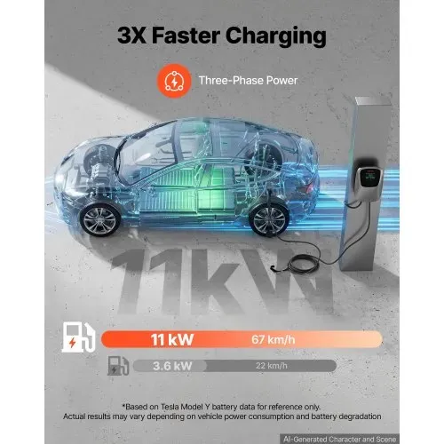 VEVOR Wallbox Wandladestation 11 kW Dreiphasig CEE 16 A 400 V Typ 2, Ladegerät für Alle Elektrofahrzeuge und Plug-in-Hybride, Intelligentes Autoladegerät mit App-Steuerung und Digitalanzeige, IP65 VEVOR Wallbox Wandladestation 11 kW Dreiphasig CEE 16 A 400 V Typ 2, Ladegerät für Alle Elektrofahrzeuge und Plug-in-Hybride, Intelligentes Autoladegerät mit App-Steuerung und Digitalanzeige, IP65
