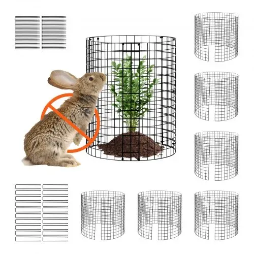 VEVOR 6er-Pack Pflanzenschutz vor Tieren, 32 cm Durchmesser x 35 cm Höhe, Pflanzenschutz aus Hühnerdraht, Pflanzenkäfige für Pflanzen im Freien, Blumen und Gemüse, hält Hasen, Hühner und Eichhörnchen fern, 18-teiliges Metallgeflecht – Bild 8