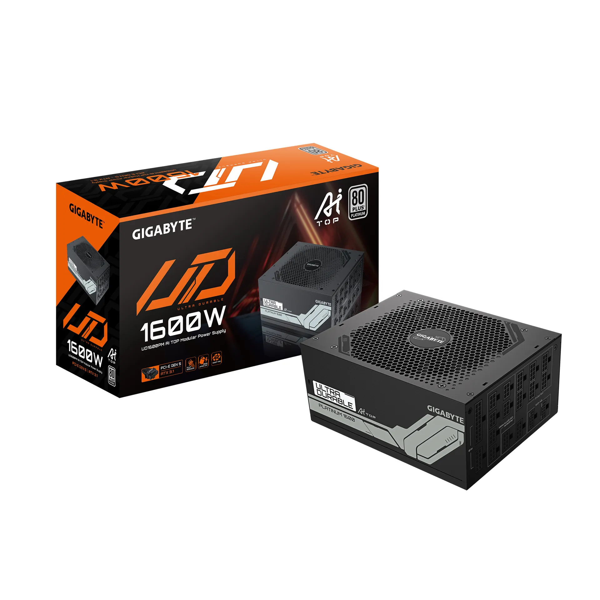 GIGABYTE UD1600PM PG5 AI TOP Netzteil – PCIe 5.0, 80 PLUS Platinum, Vollmodulares Design, 120-mm-Lüfter, ATX 3.1 kompatibel, EU-Stecker GIGABYTE UD1600PM PG5 AI TOP Netzteil – PCIe 5.0, 80 PLUS Platinum, Vollmodulares Design, 120-mm-Lüfter, ATX 3.1 kompatibel, EU-Stecker