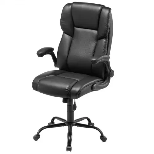 VEVOR Chefsessel Bürostuhl Drehstuhl mit hoher Rückenlehne & Lendenwirbelstütze & klappbaren Armlehnen, ergonomischer Schreibtischstuhl mit Neigung & Höhe, für Arbeit Arbeitszimmer Spielen – Bild 10