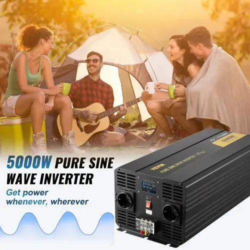 VEVOR Wechselrichter mit reiner Sinuswelle, 5000 Watt, Spannungswandler, DC 12 V auf AC 230 V Auto-Wechselrichter mit LCD-Display, USB-Anschluss und Fernbedienung, Spannungswandler für Auto, Wohnmobil, LKW, Solaranlage, Reisen, Camping VEVOR Wechselrichter mit reiner Sinuswelle, 5000 Watt, Spannungswandler, DC 12 V auf AC 230 V Auto-Wechselrichter mit LCD-Display, USB-Anschluss und Fernbedienung, Spannungswandler für Auto, Wohnmobil, LKW, Solaranlage, Reisen, Camping