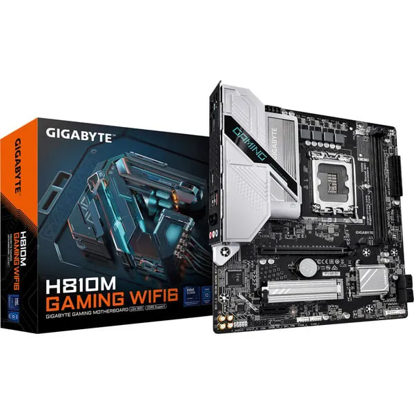 GIGABYTE H810M GAMING WIFI6 Mainboard – Intel Core Ultra (Serie 2) CPUs, 4+1+2 Phasen VRM, bis zu 6400 MHz DDR5, 1xPCIe 4.0 M.2, 2.5GbE LAN, WIFI 6, USB 3.2 Gen 1 GIGABYTE H810M GAMING WIFI6 Mainboard – Intel Core Ultra (Serie 2) CPUs, 4+1+2 Phasen VRM, bis zu 6400 MHz DDR5, 1xPCIe 4.0 M.2, 2.5GbE LAN, WIFI 6, USB 3.2 Gen 1