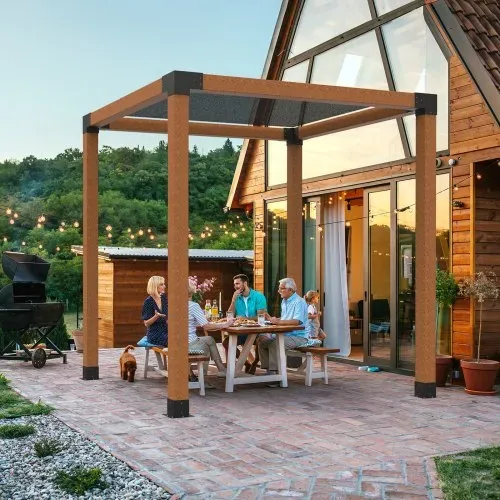 VEVOR 4er-Set Pfostenverbinder aus 2 mm dicken Stahlplatten Pfostenecke Pergola Eckverbinder Holzverbinder 90°-Stiefelstruktur Eckhalterung Holzbalken Pavillon Halterungs Set 270 x 270 x 202 mm – Bild 7
