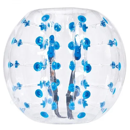 VEVOR Aufblasbarer Bump Ball Bumper Stoßball 1 Stk. 1,2 m x 1,03 m, Menschlicher Kollisionsball, PVC-Körperblasen-Bounce-Ball für Outdoor-Aktivitäten, Transparent + Blaue Punkte Aufblasbar Bumper Ball – Bild 8