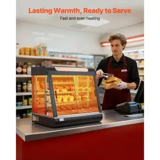 VEVOR 3-stöckige Wärmetheke 100 L, Warmhaltevitrine 1200 W, Warmhaltetheke 30–85 °C, Speisenwärmer mit LED-Beleuchtung & Verstellbaren Ablagen, Speisevitrine für Hamburger Pizza Brot Brathähnchen VEVOR 3-stöckige Wärmetheke 100 L, Warmhaltevitrine 1200 W, Warmhaltetheke 30–85 °C, Speisenwärmer mit LED-Beleuchtung & Verstellbaren Ablagen, Speisevitrine für Hamburger Pizza Brot Brathähnchen