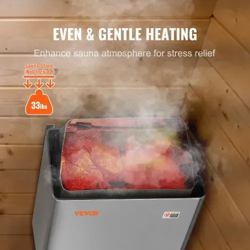 VEVOR Elektrischer Saunaofen, 8 kW, 400 V, 3N tragbare Saunaheizung für drinnen & draußen mit 3-Stunden-Timer, integrierte Steuerung für 8–12 m³, kommerzielle Hotel-Spa-Dusche, Edelstahl 430 – Bild 4
