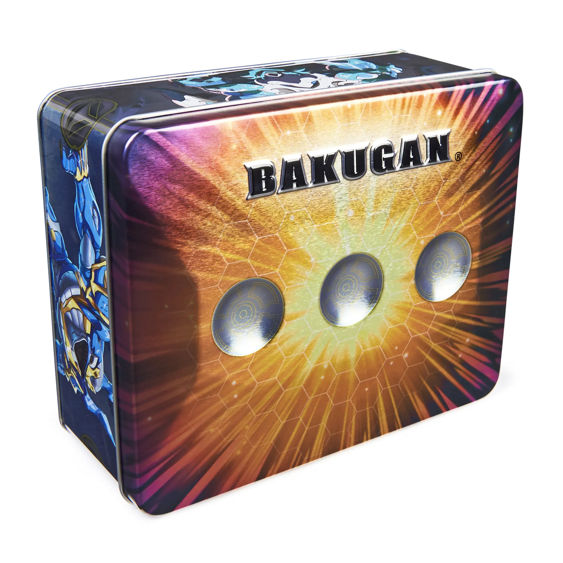 Bakugan Baku-Tin, hochwertige Metall-Aufbewahrungsbox mit exklusivem Darkus Sectanoid und einem weiteren Überraschungs-Ball – Bild 2