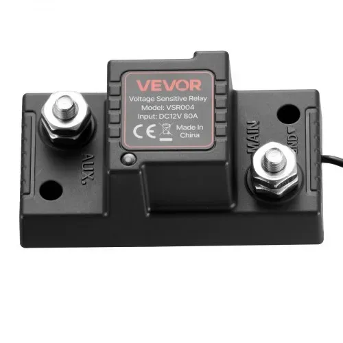 VEVOR Doppelbatterie Trennrelais Kit, 12 V 80 A 0,6 m 13.3 mm² (6 AWG), VSR-spannungsempfindliches Relais mit Voltmeter, LCD-Bildschirm, Batterie-Trennschalter, kompatibel mit Blei-Säure-Batterien, für UTV, ATV – Bild 9