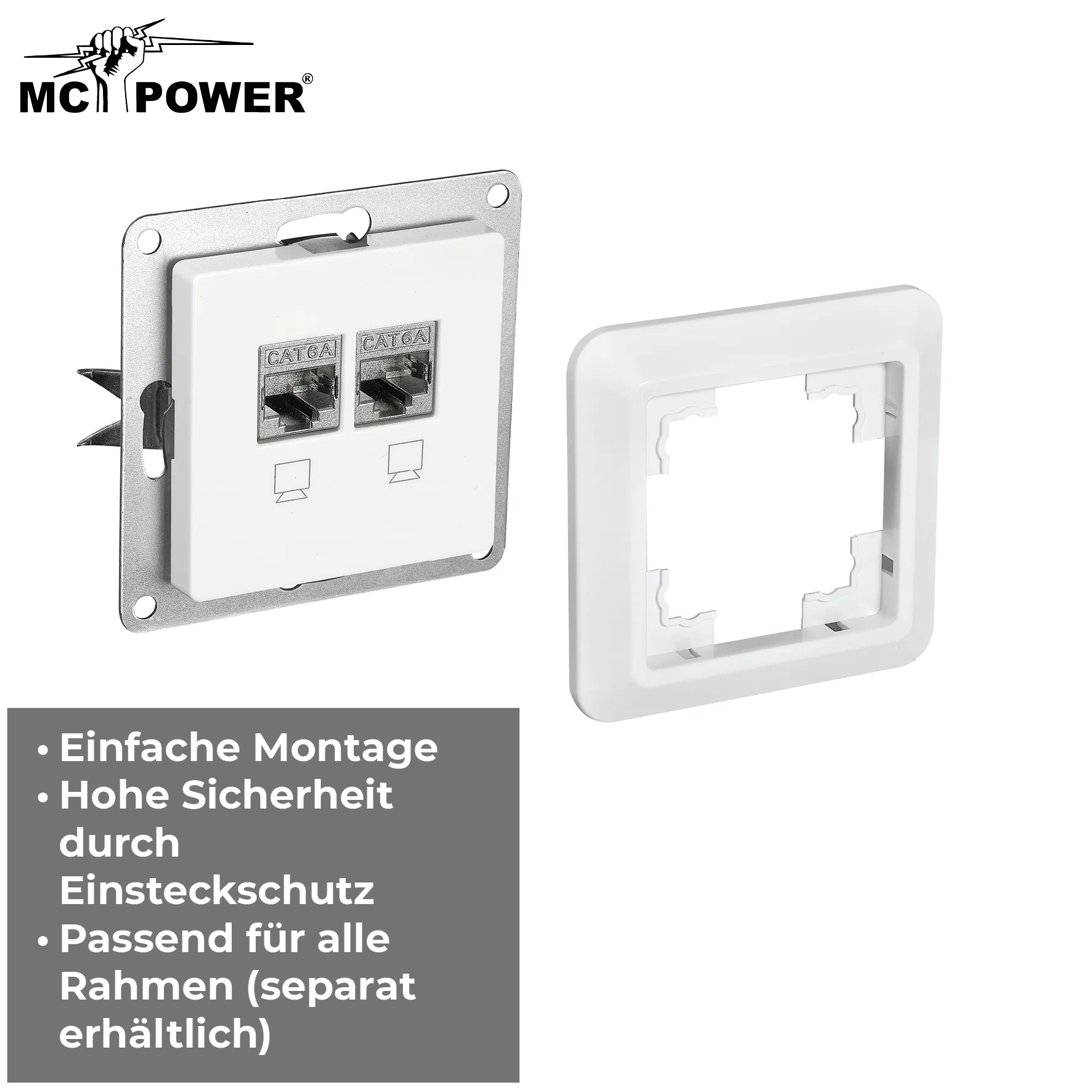 Netzwerk-Dose McPower ''Cup'' CAT6A, UP, vollgeschirmt – Bild 4