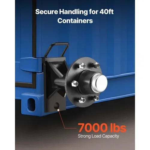 VEVOR Versandcontainer-Räder, 3200 kg, 6-Loch-Räder-Set, robuste Versandcontainer-Achse mit Ratschen-Zurrgurt, bewegt sich 6 m bis 12 m, sicherer Transport für Dock, Lager, Baustelle, Schwarz – Bild 2