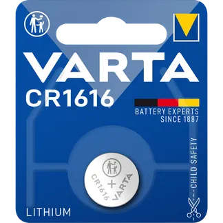 Lithium-Knopfzelle VARTA “Electronics“, CR 1616, 55mAh, 3V 1er-Blister Lithium-Knopfzelle VARTA “Electronics“, CR 1616, 55mAh, 3V 1er-Blister
