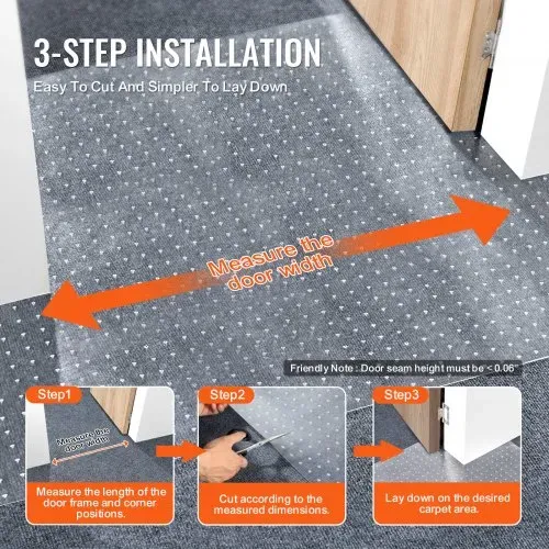 VEVOR Teppichschutz für Haustiere, 61 x 7,6 m, kratzfester PVC-Teppichschutz für Katzen für den Türrahmen, rutschfeste Katzenkratzschutzmatte, leicht zuschneidbarer Kunststoff-Teppichkratzstopper – Bild 4