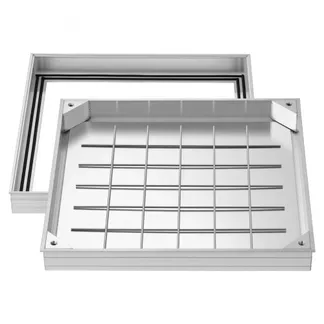 VEVOR Schachtabdeckung mit Rahmen 50 x 50 cm, Unsichtbarer Schachtdeckel Auspflasterbarer Klärgrubendeckel aus Aluminiumlegierung für Integrierten Abflusskanal auf Gehwegen in Gärten auf Terrassen VEVOR Schachtabdeckung mit Rahmen 50 x 50 cm, Unsichtbarer Schachtdeckel Auspflasterbarer Klärgrubendeckel aus Aluminiumlegierung für Integrierten Abflusskanal auf Gehwegen in Gärten auf Terrassen