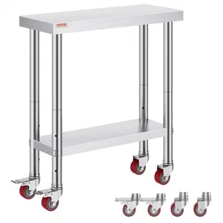 VEVOR Arbeitstisch 762 x 304,8 x 863,6 mm Edelstahl Catering Arbeitstisch etwas 100kg für Belastbarkeit Lebensmittel Zubereitungstisch Gewerbliche Arbeitstisch für Küche Bar Restaurantar 4 verstellbare Füße VEVOR Arbeitstisch 762 x 304,8 x 863,6 mm Edelstahl Catering Arbeitstisch etwas 100kg für Belastbarkeit Lebensmittel Zubereitungstisch Gewerbliche Arbeitstisch für Küche Bar Restaurantar 4 verstellbare Füße