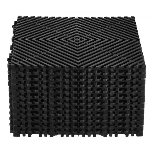 VEVOR ineinandergreifende Drainagematte 31 x 31 cm modulares ineinandergreifende Matten, 12 Stk. zusammensteckbare Drainagematten, rutschfeste schwarze Bodenfliesen & Duschmatte, für Garage Garten – Bild 8