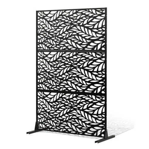 VEVOR Paravent, 120×50,8×183 cm, Sichtschutzwände & -paneele für den Außenbereich, freistehende Trennwand mit Ständer, dekorativer Raumteiler für Balkon, Terrasse, Innenbereich, Schwarz VEVOR Paravent, 120×50,8×183 cm, Sichtschutzwände & -paneele für den Außenbereich, freistehende Trennwand mit Ständer, dekorativer Raumteiler für Balkon, Terrasse, Innenbereich, Schwarz