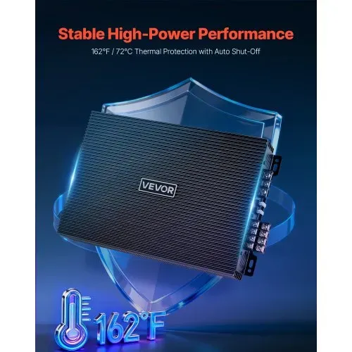 VEVOR Autoverstärker 4-Kanal, Endstufe Klasse AB Überbrückbar, Max. 4 x 200 W an 4 Ohm / 4 x 400 W an 2 Ohm, Hochleistungsverstärker für SUVs Pickups Geländewagen Mehrkanal-Audioverstärker – Bild 3