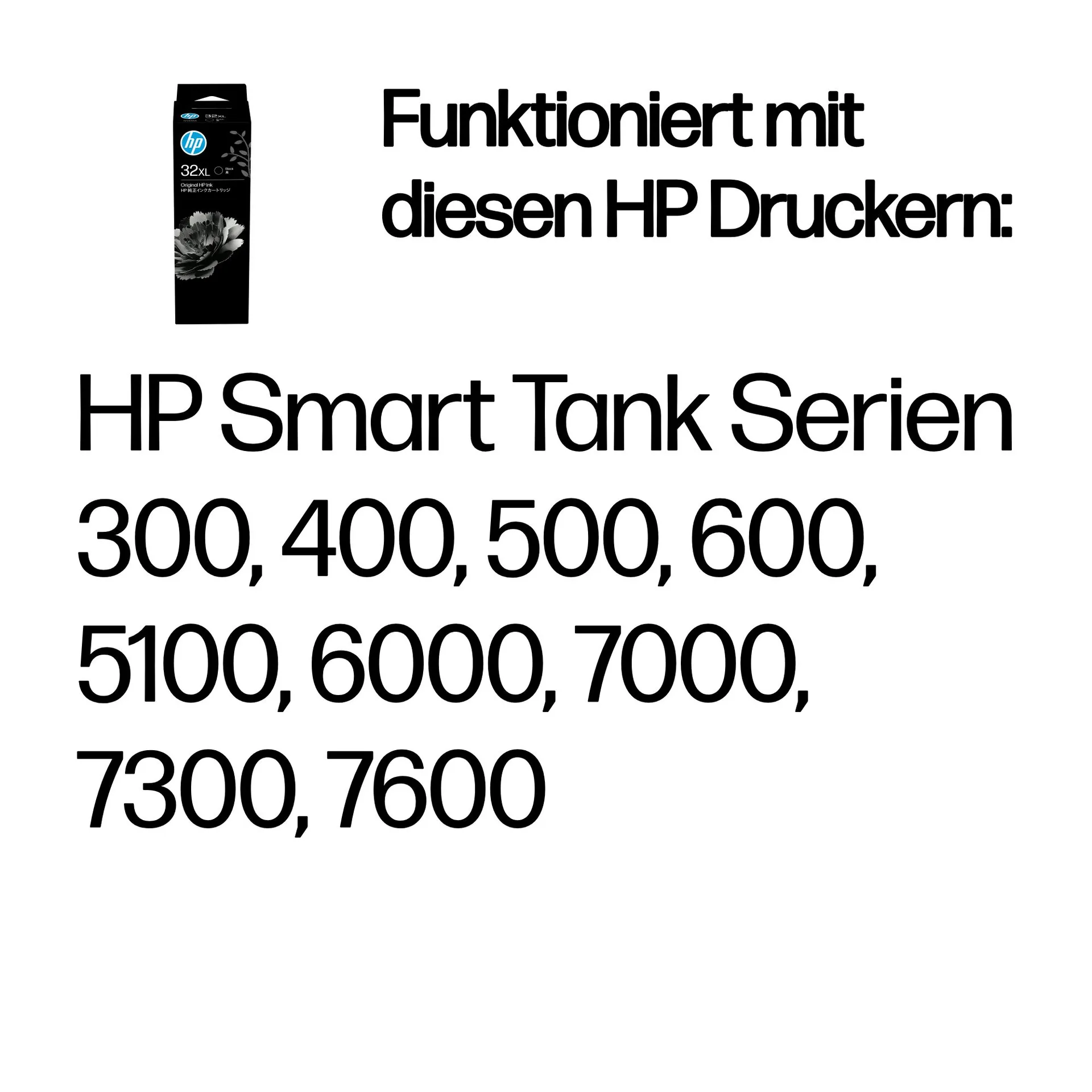 HP 32XL Schwarz Original Tintenflasche, 135 ml – Bild 2