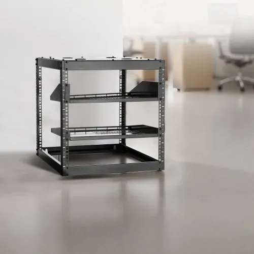 VEVOR 10U Open Frame Netzwerk-Rack, 585 mm Tiefe, Wandmontage oder als Stand-Server-Rack, 4-Pfosten-Konstruktion, mit belüfteten Regalen & Montagezubehör, für all Netzwerk-IT-Geräte &AV-Ausrüstung – Bild 7