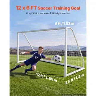 VEVOR Fußballtor 365 x 182 cm Tragbares PVC Outdoor-Soccertor mit PE-Netz, für Gärten, Parks und Schulen, Wetterfest, mit Bodenankern, Zielscheibe, 600D-Oxford-Tasche und Stabilität bei über 110 km/h VEVOR Fußballtor 365 x 182 cm Tragbares PVC Outdoor-Soccertor mit PE-Netz, für Gärten, Parks und Schulen, Wetterfest, mit Bodenankern, Zielscheibe, 600D-Oxford-Tasche und Stabilität bei über 110 km/h