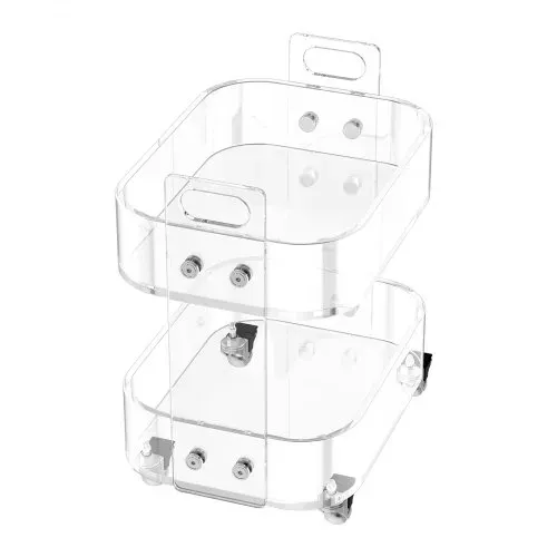 VEVOR Rollwagen Servierwagen 2-stufiger mobiler Beistellwagen, moderner rollender Acrylwagen mit Stauraum, transparenter Nachtwagen als Beistelltisch, für Wohnzimmer Schlafzimmer Bar Büro – Bild 8