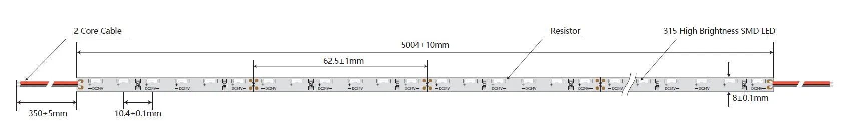 Synergy 21 LED Flex Strip 4020 - 60 WW DC24V 38W IP20 CRI>90 sideview – Bild 2